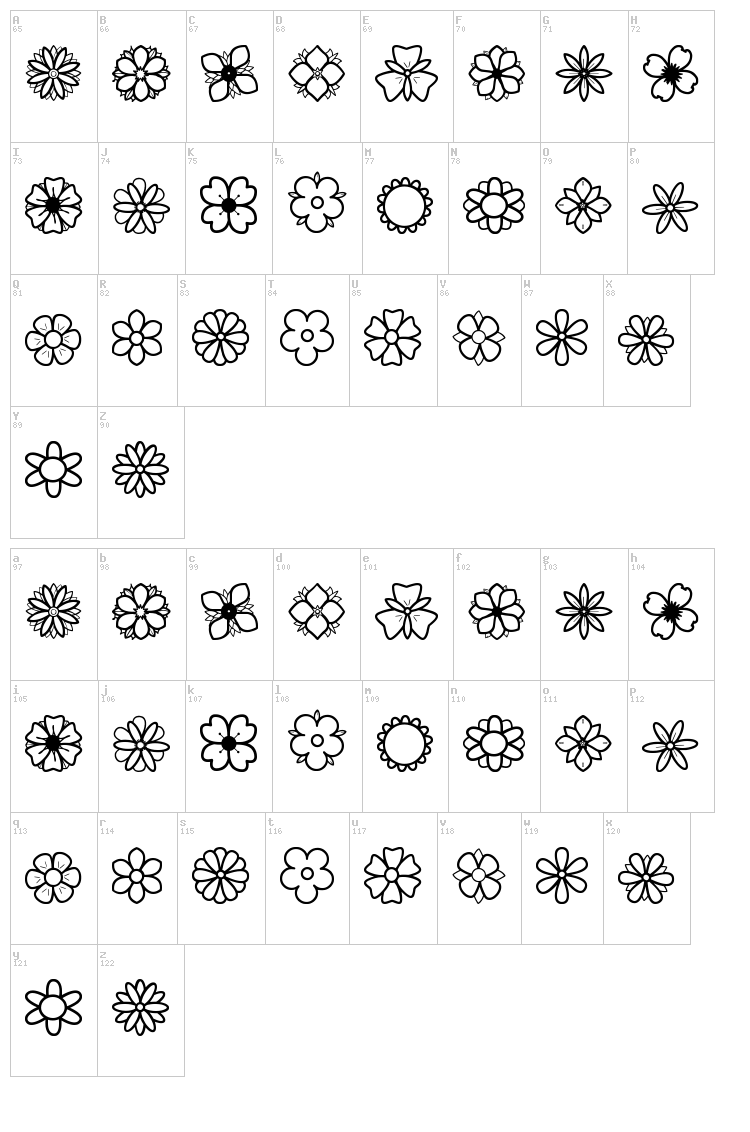 Second Flowers St font map